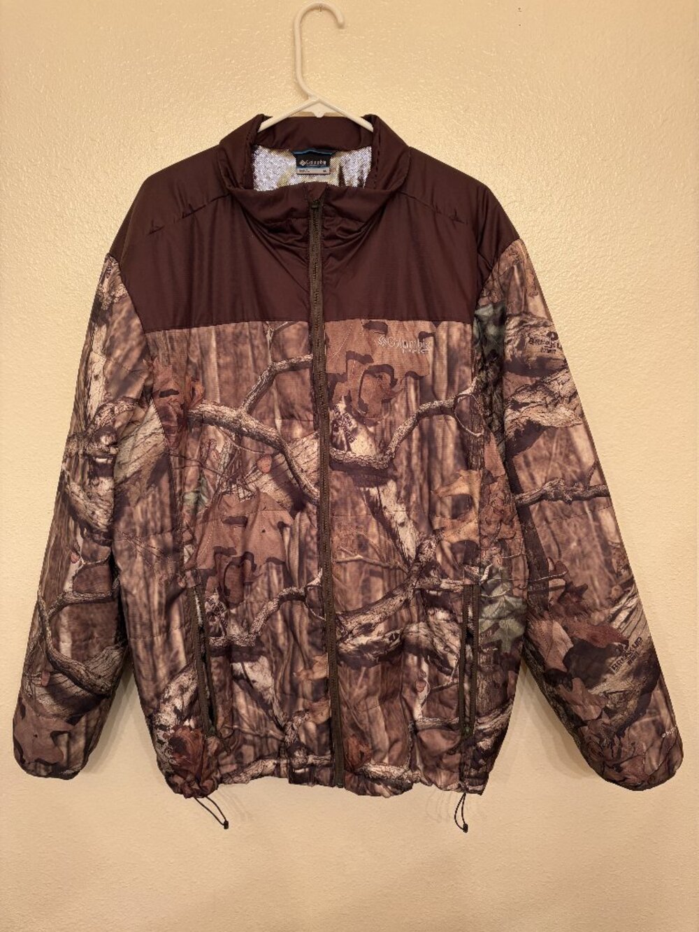 Columbia PHG Omni-Heat Hunting Jacket Mens XL Mossy Oak Break-Up Camo Brown